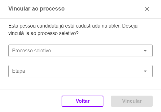 candidato já existente